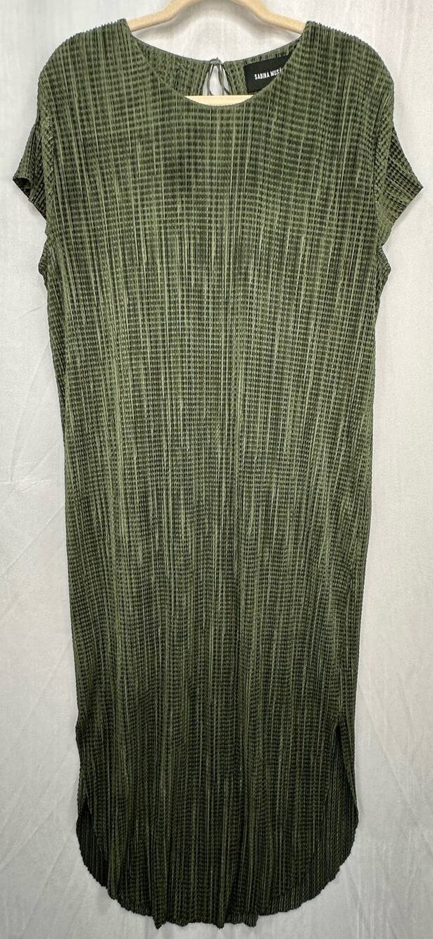Sabina Musayev Anthropologie Green Renaissance Crepe Satin Midi Dress Small